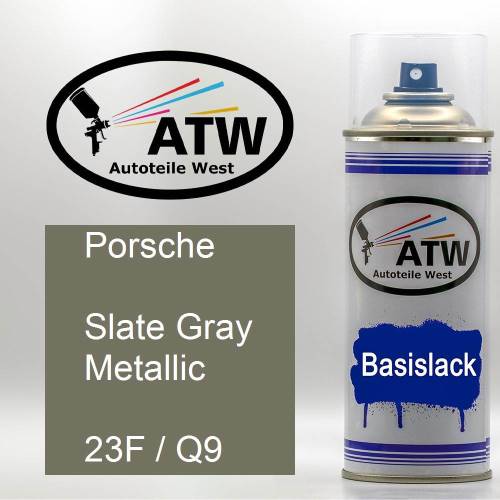 Porsche, Slate Gray Metallic, 23F / Q9: 400ml Sprühdose, von ATW Autoteile West.